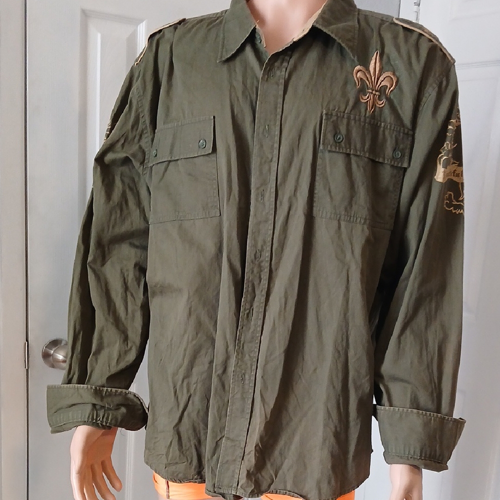 Men's Military Style Embroidered Jacket